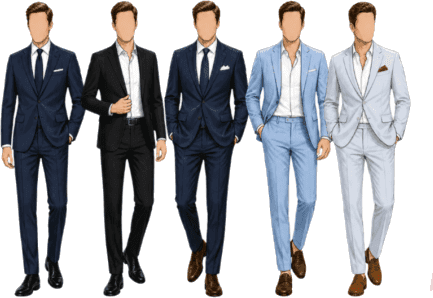 Sugestões de traje para eles - terno completo em cores variadas